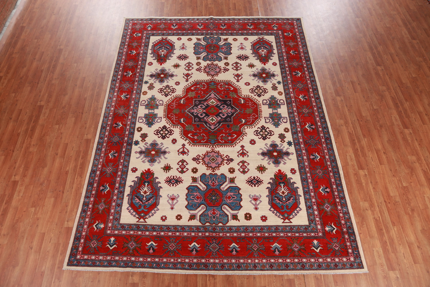 Vegetable Dye Wool Kazak Oriental Area Rug 9x12