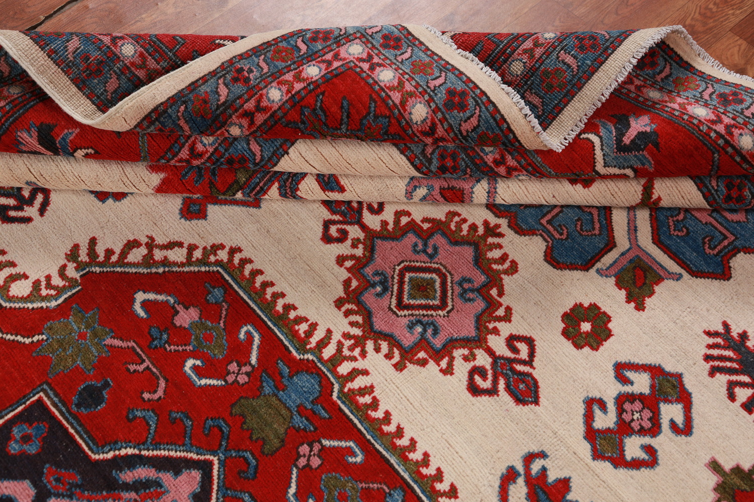 Vegetable Dye Wool Kazak Oriental Area Rug 9x12