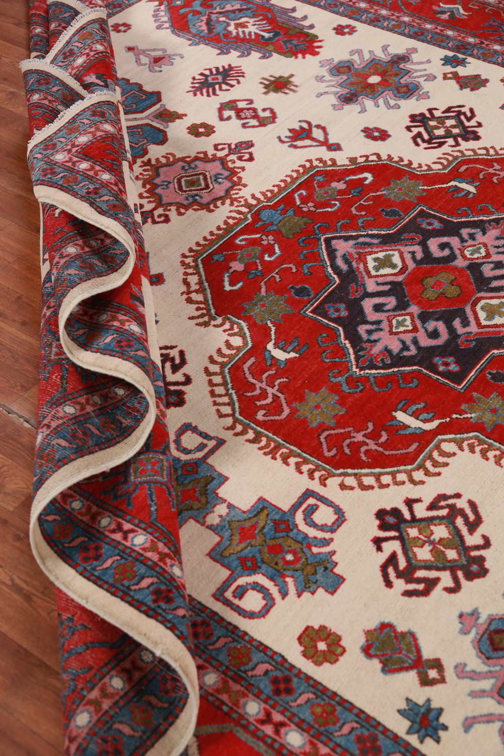 Vegetable Dye Wool Kazak Oriental Area Rug 9x12