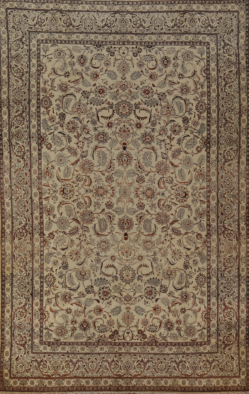 Vintage Floral Tabriz Persian Area Rug 7x11