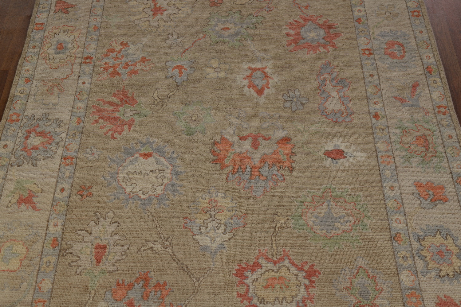 Vegetable Dye Floral Oushak Oriental Area Rug 6x9