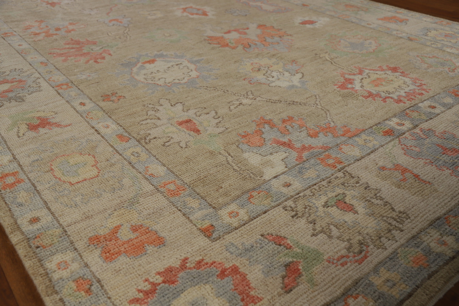 Vegetable Dye Floral Oushak Oriental Area Rug 6x9