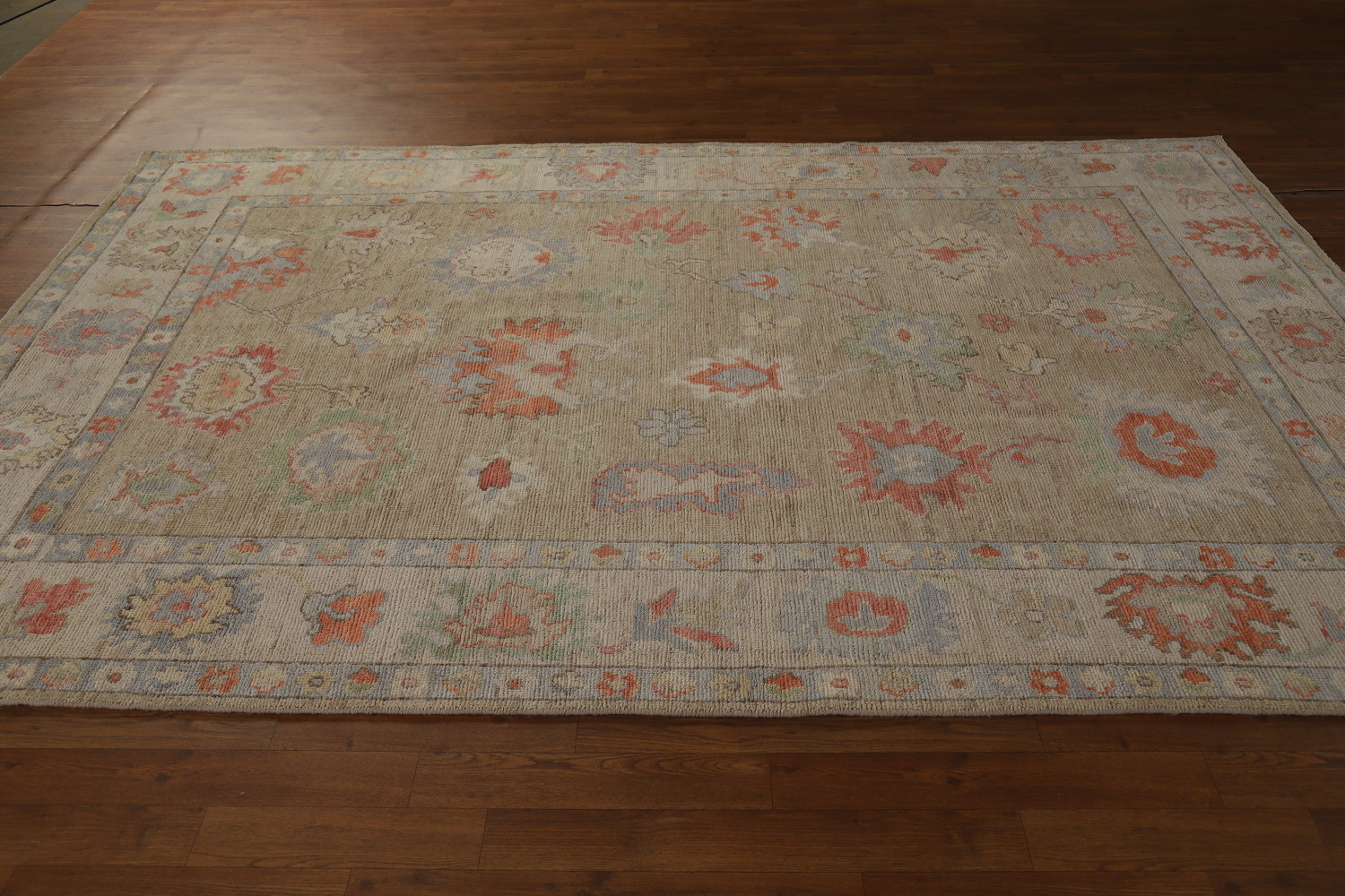Vegetable Dye Floral Oushak Oriental Area Rug 6x9