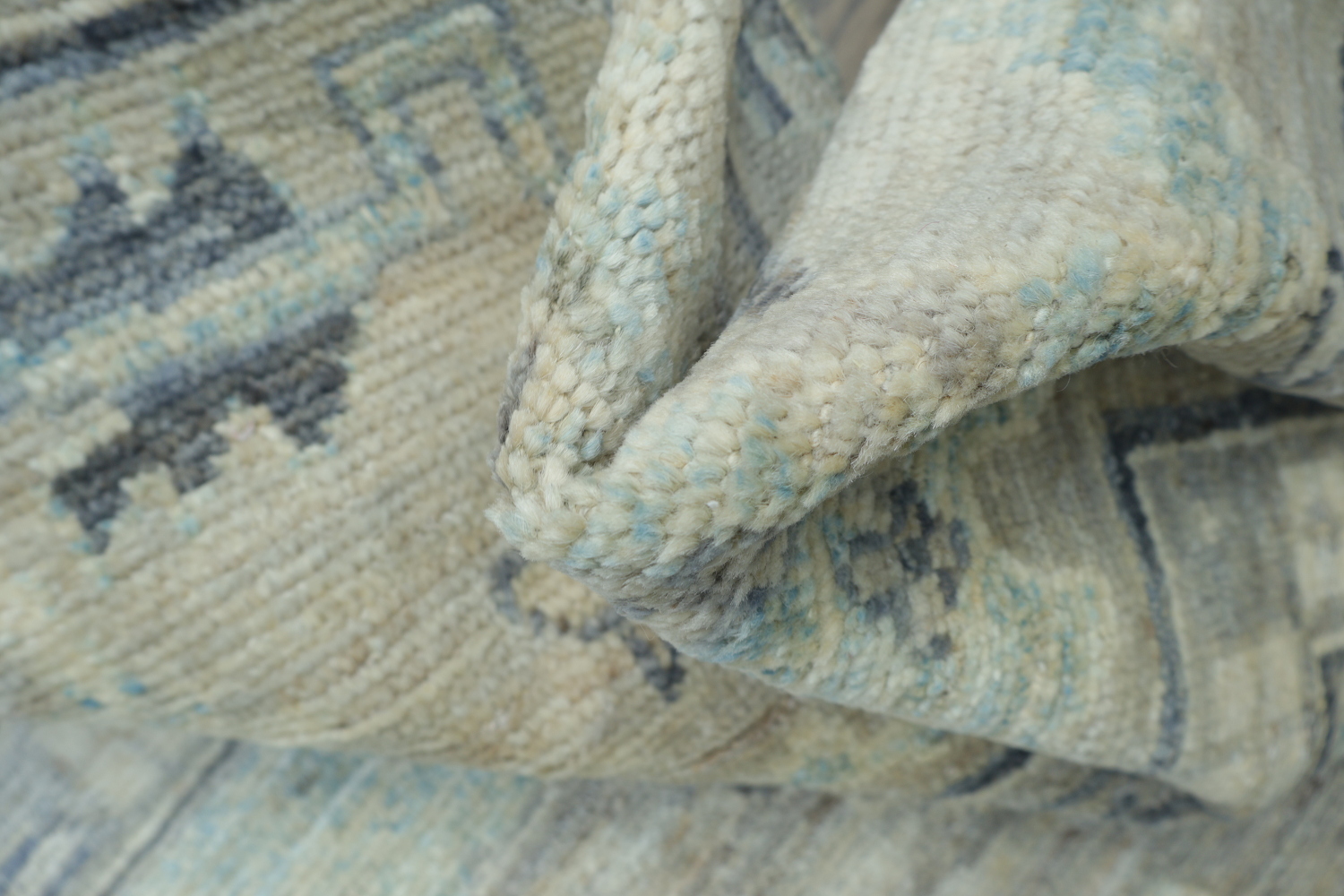 Vegetable Dye Gray Oushak Turkish Area Rug 9x12