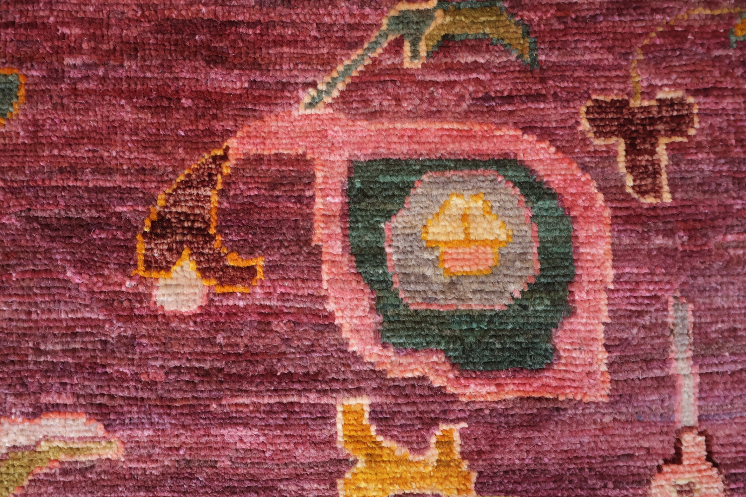 Vegetable Dye Floral Oushak Turkish Area Rug 9x12