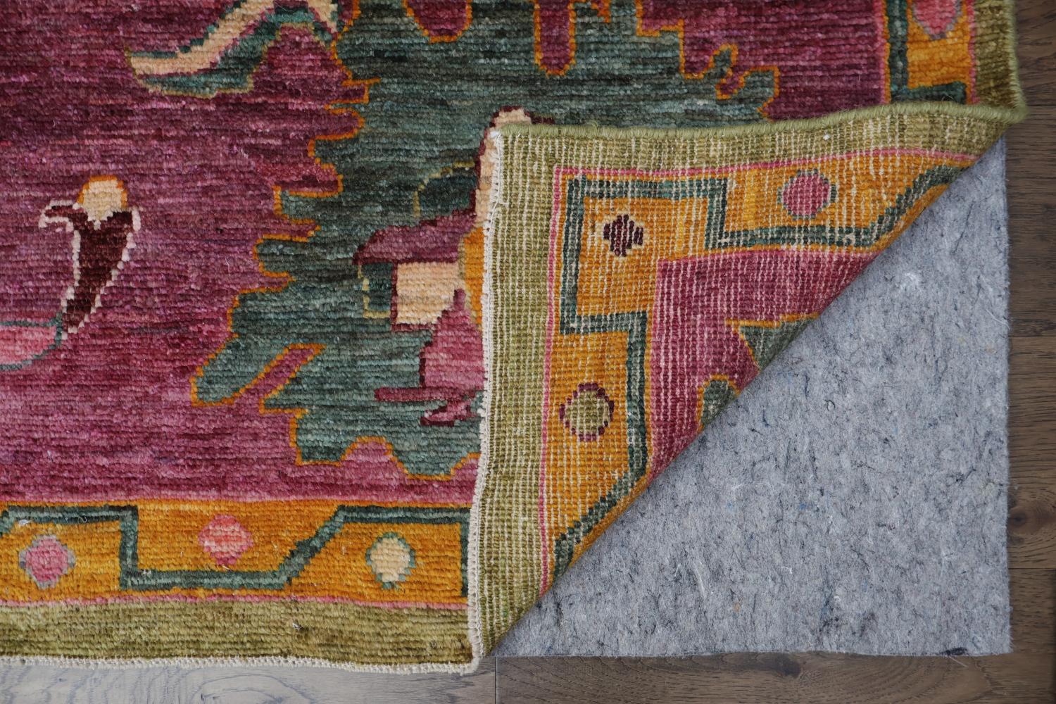 Vegetable Dye Floral Oushak Turkish Area Rug 9x12