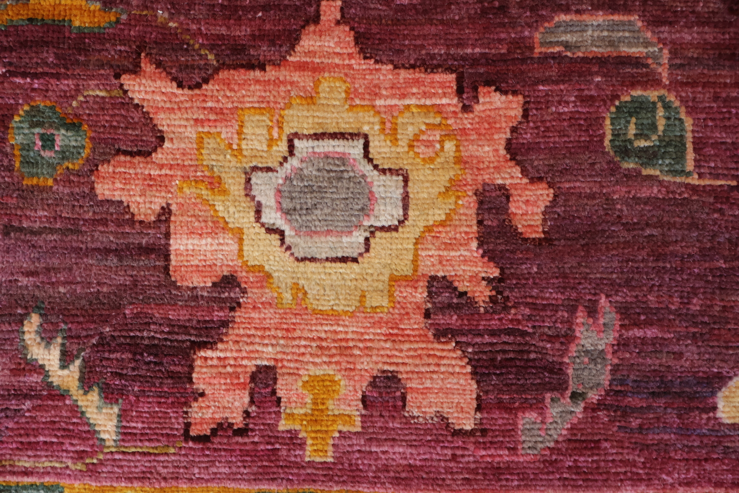 Vegetable Dye Floral Oushak Turkish Area Rug 9x12