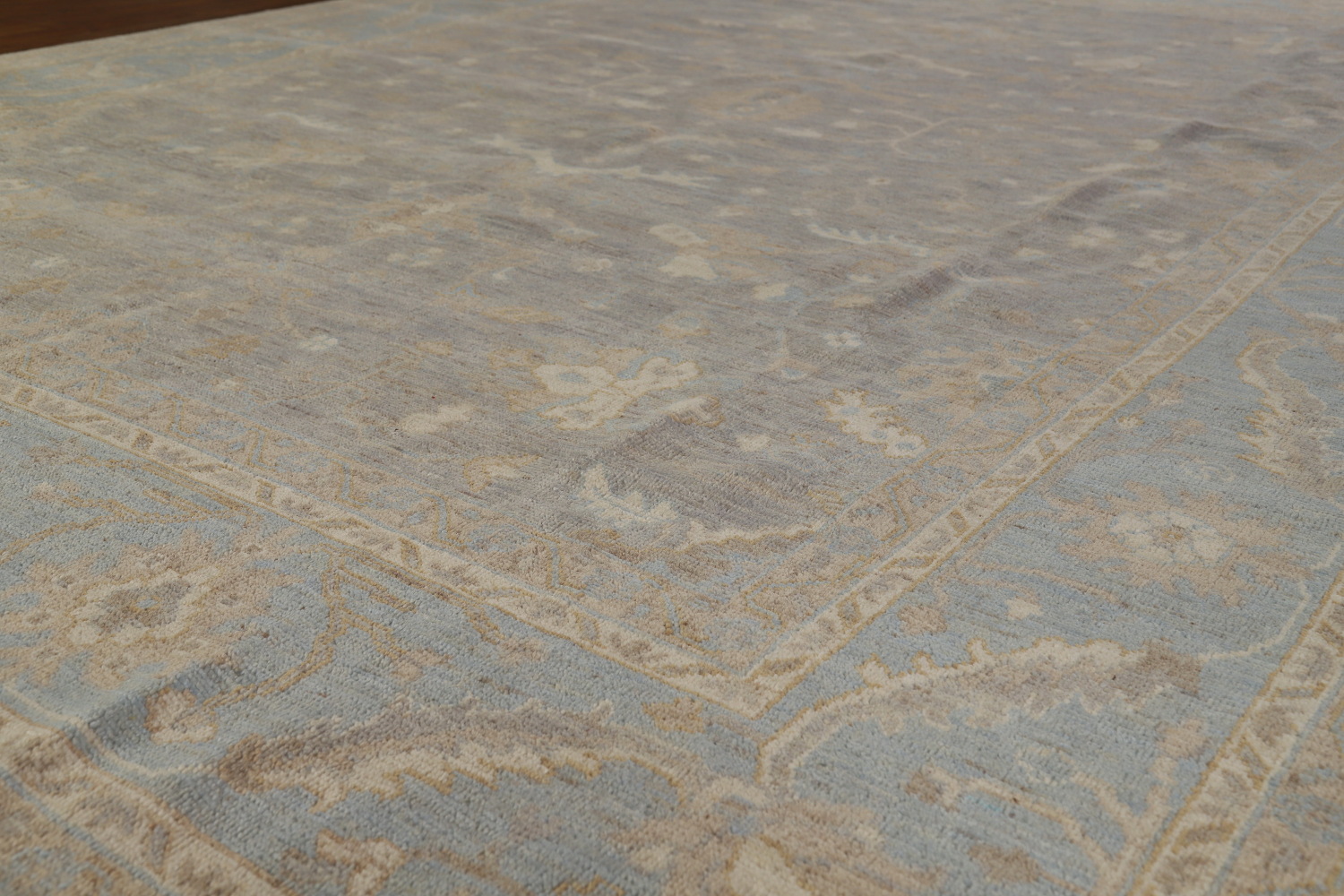 Vegetable Dye Gray Oushak Turkish Area Rug 9x12