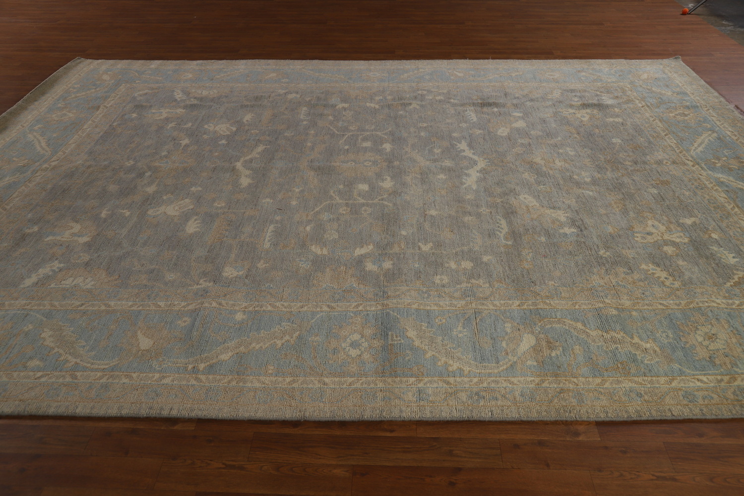 Vegetable Dye Gray Oushak Turkish Area Rug 9x12