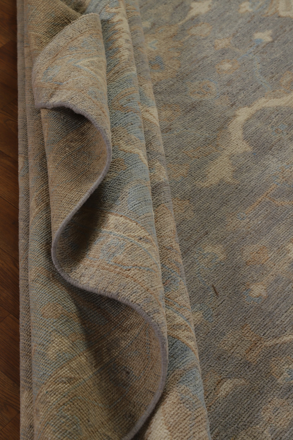 Vegetable Dye Gray Oushak Turkish Area Rug 9x12