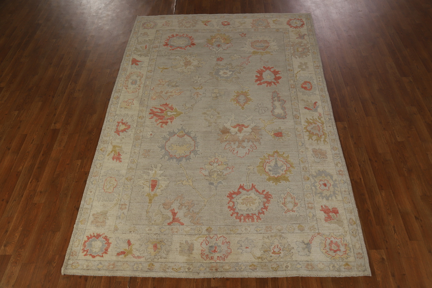 Handmade Floral Oushak Vegetable Dye Area Rug 6x9