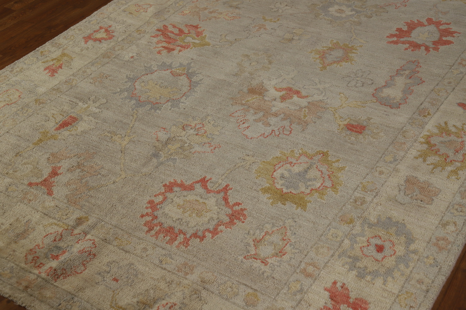 Handmade Floral Oushak Vegetable Dye Area Rug 6x9