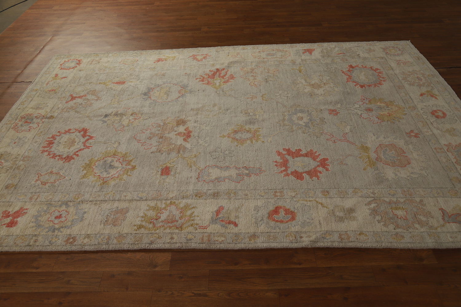 Handmade Floral Oushak Vegetable Dye Area Rug 6x9