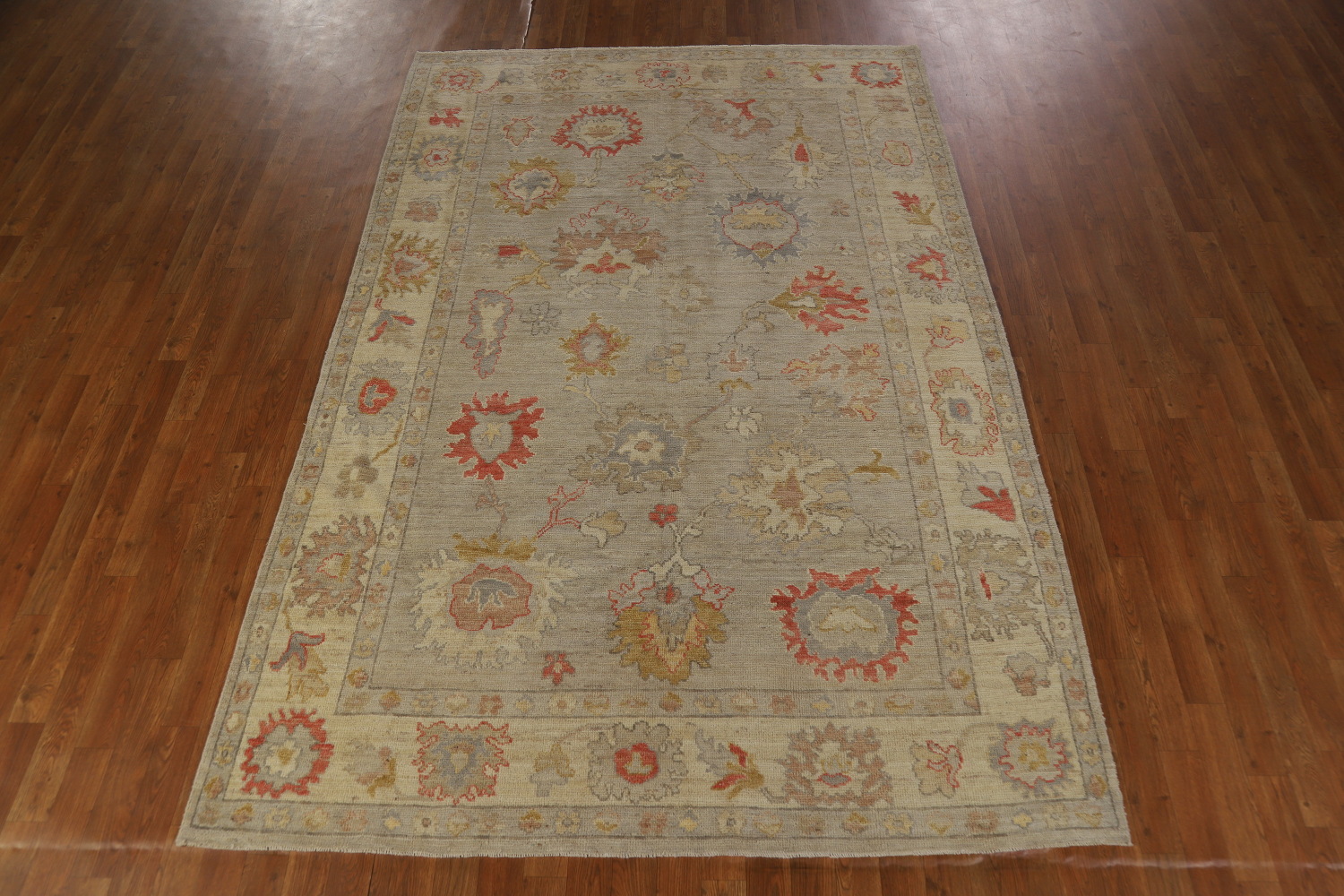 Handmade Floral Oushak Vegetable Dye Area Rug 6x9
