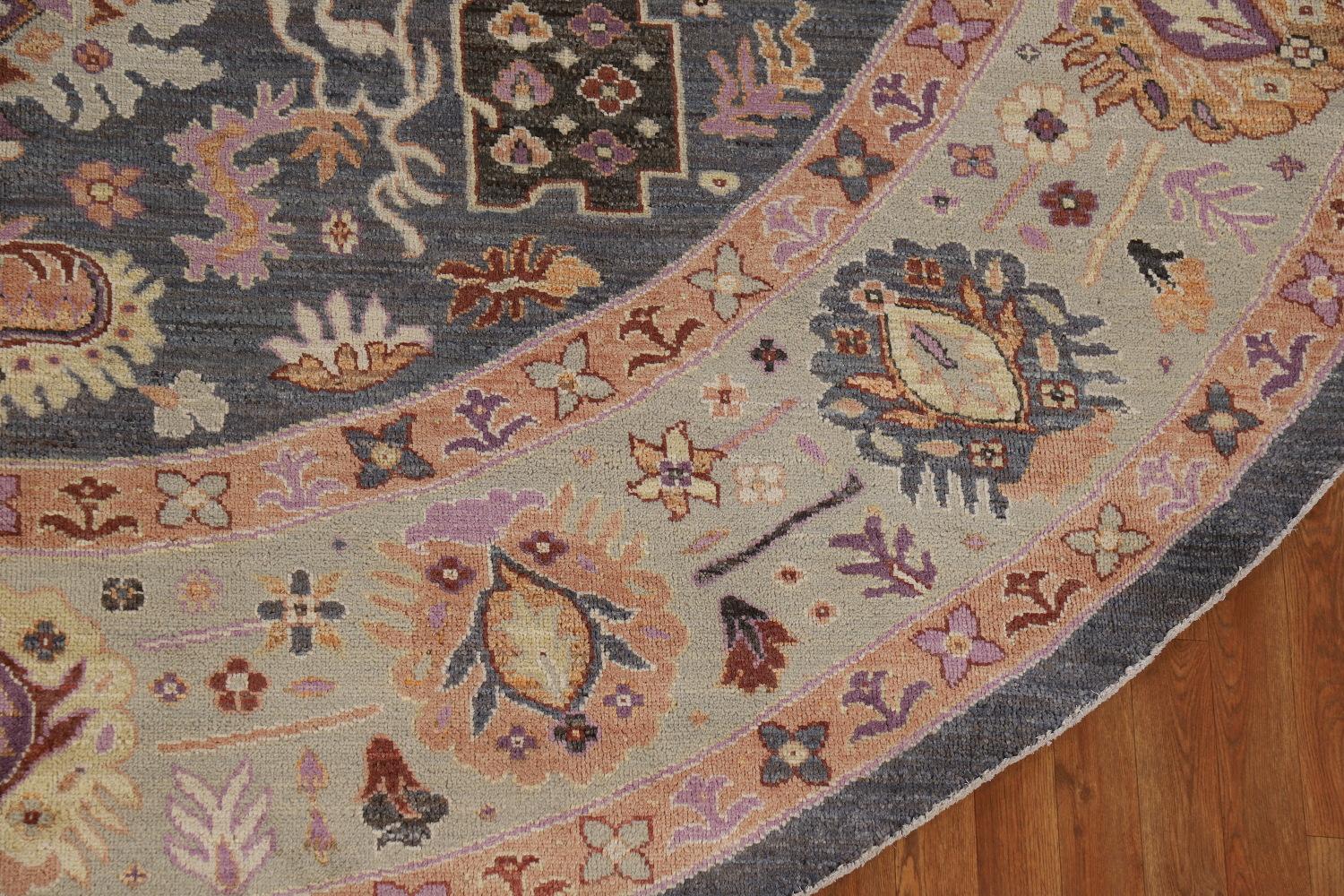 Vegetable Dye Round Floral Oushak Oriental Large Rug 12x12