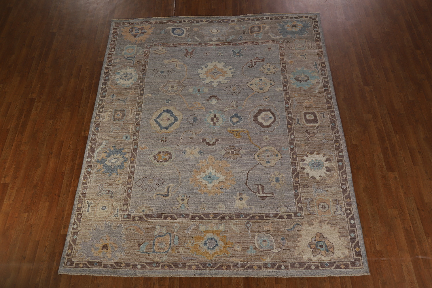 Vegetable Dye Gray Oushak Turkish Area Rug 8x10