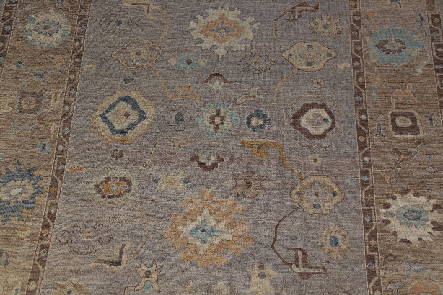 Vegetable Dye Gray Oushak Turkish Area Rug 8x10