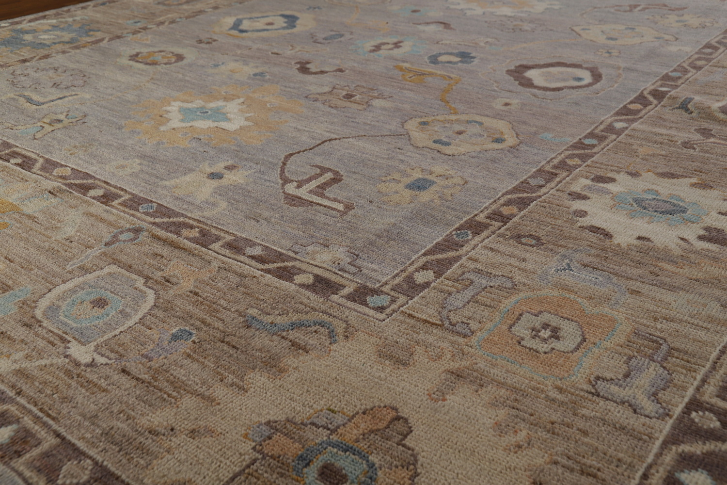 Vegetable Dye Gray Oushak Turkish Area Rug 8x10