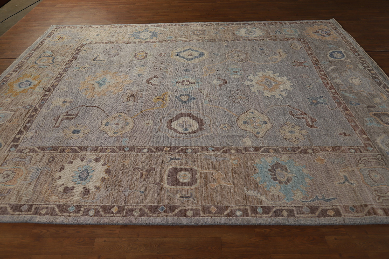 Vegetable Dye Gray Oushak Turkish Area Rug 8x10
