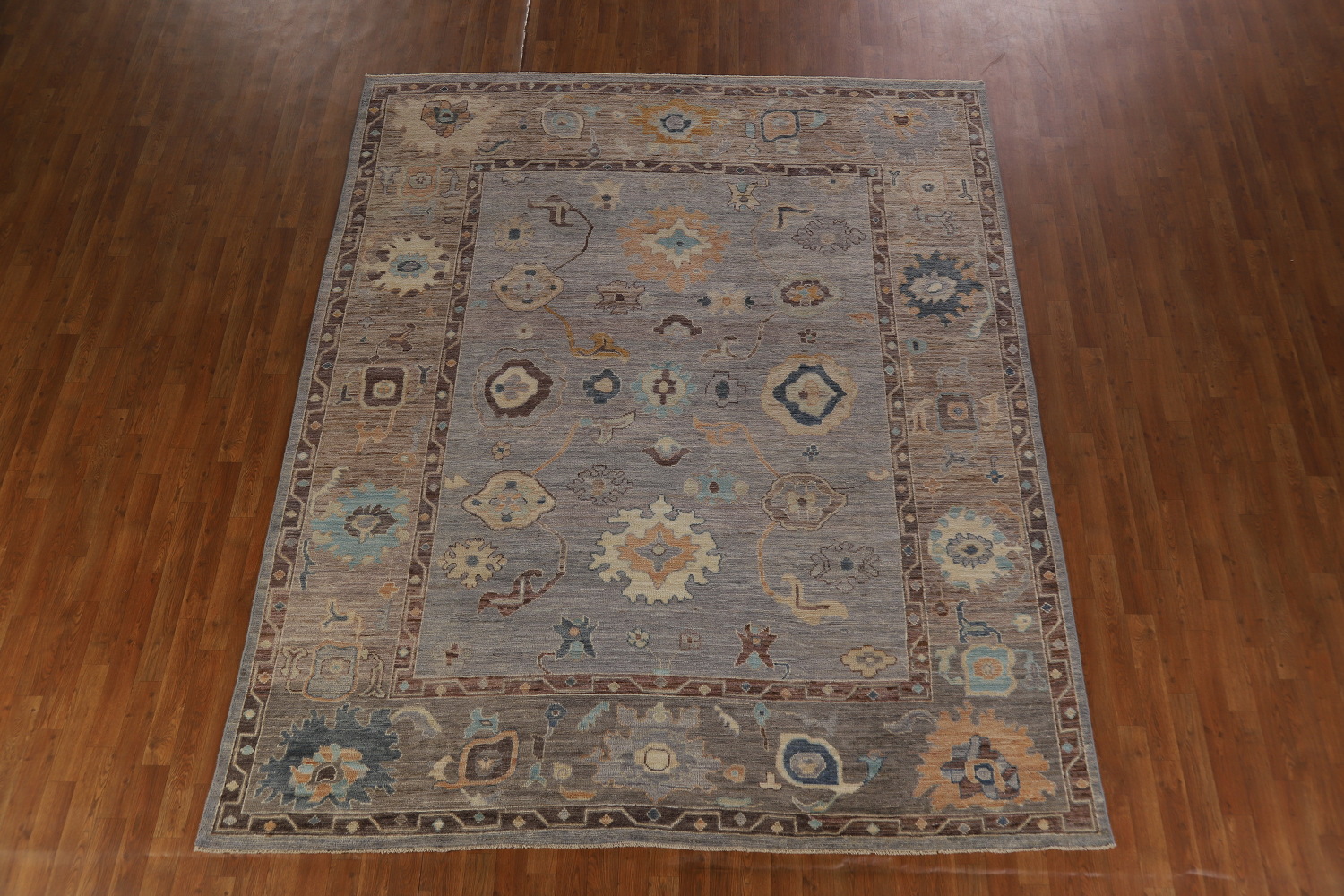 Vegetable Dye Gray Oushak Turkish Area Rug 8x10