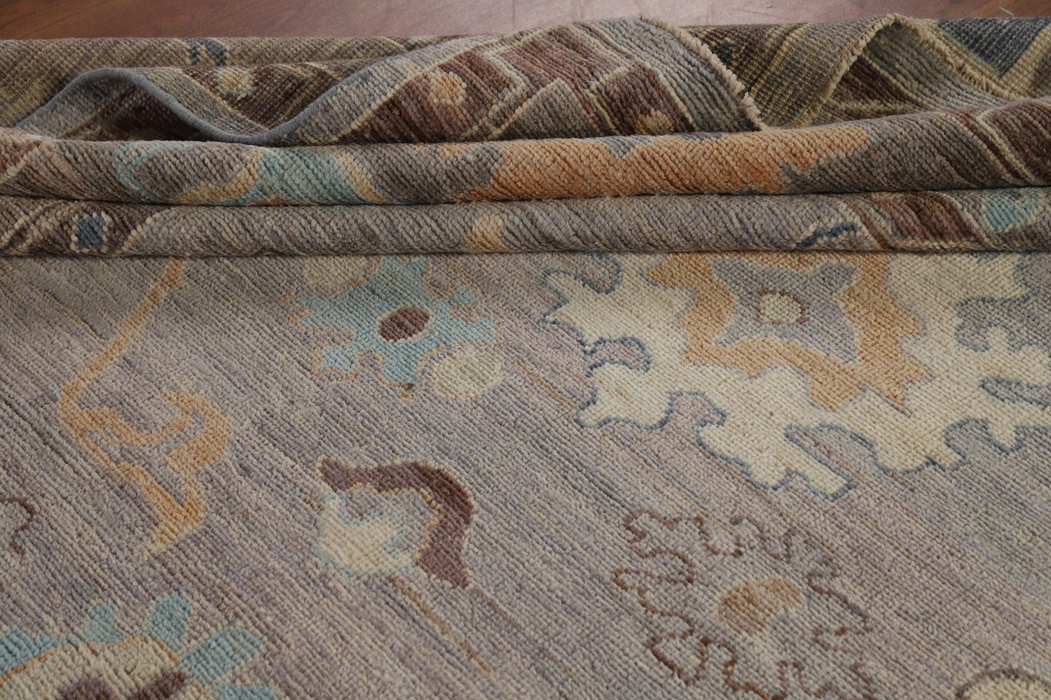 Vegetable Dye Gray Oushak Turkish Area Rug 8x10