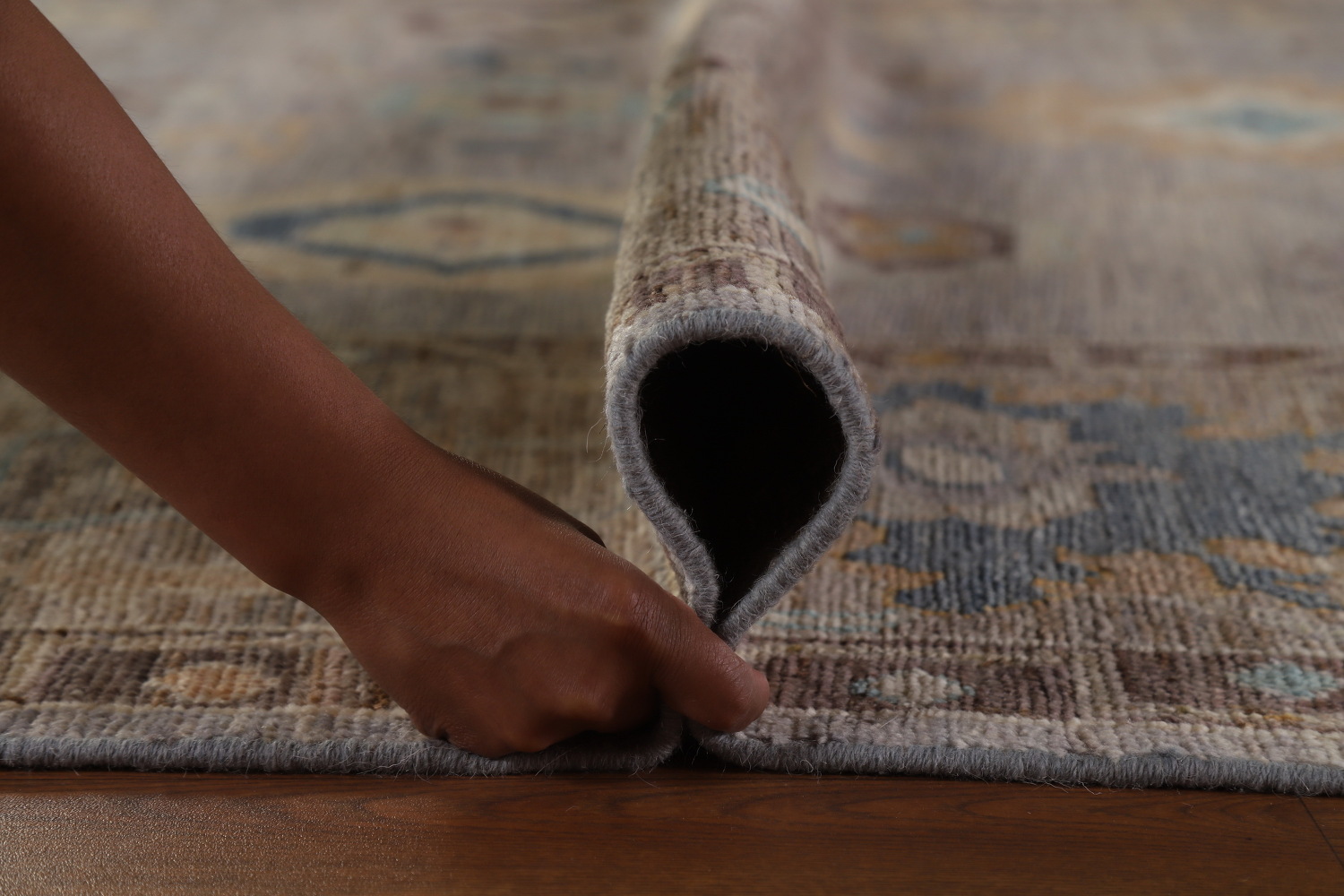 Vegetable Dye Gray Oushak Turkish Area Rug 8x10