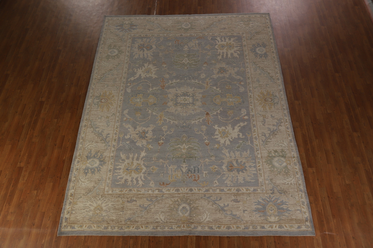 Vegetable Dye Wool Oushak Turkish Area Rug 9x12