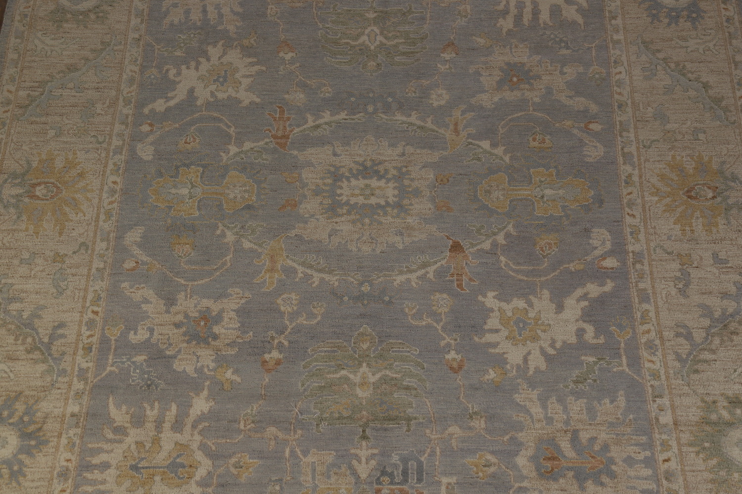 Vegetable Dye Wool Oushak Turkish Area Rug 9x12