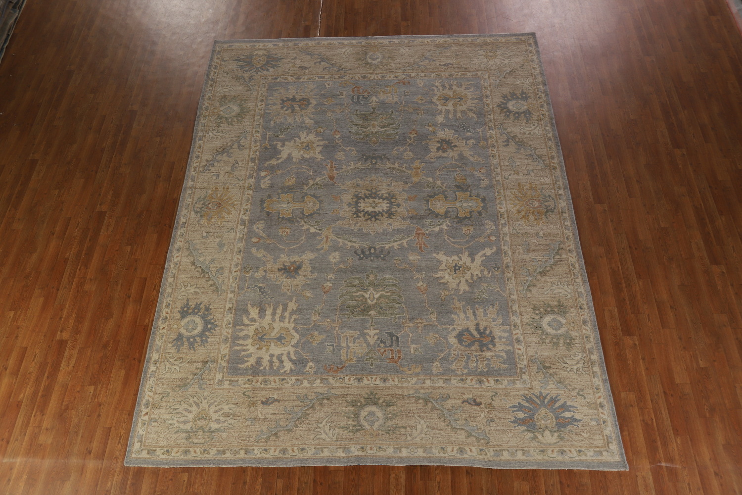 Vegetable Dye Wool Oushak Turkish Area Rug 9x12