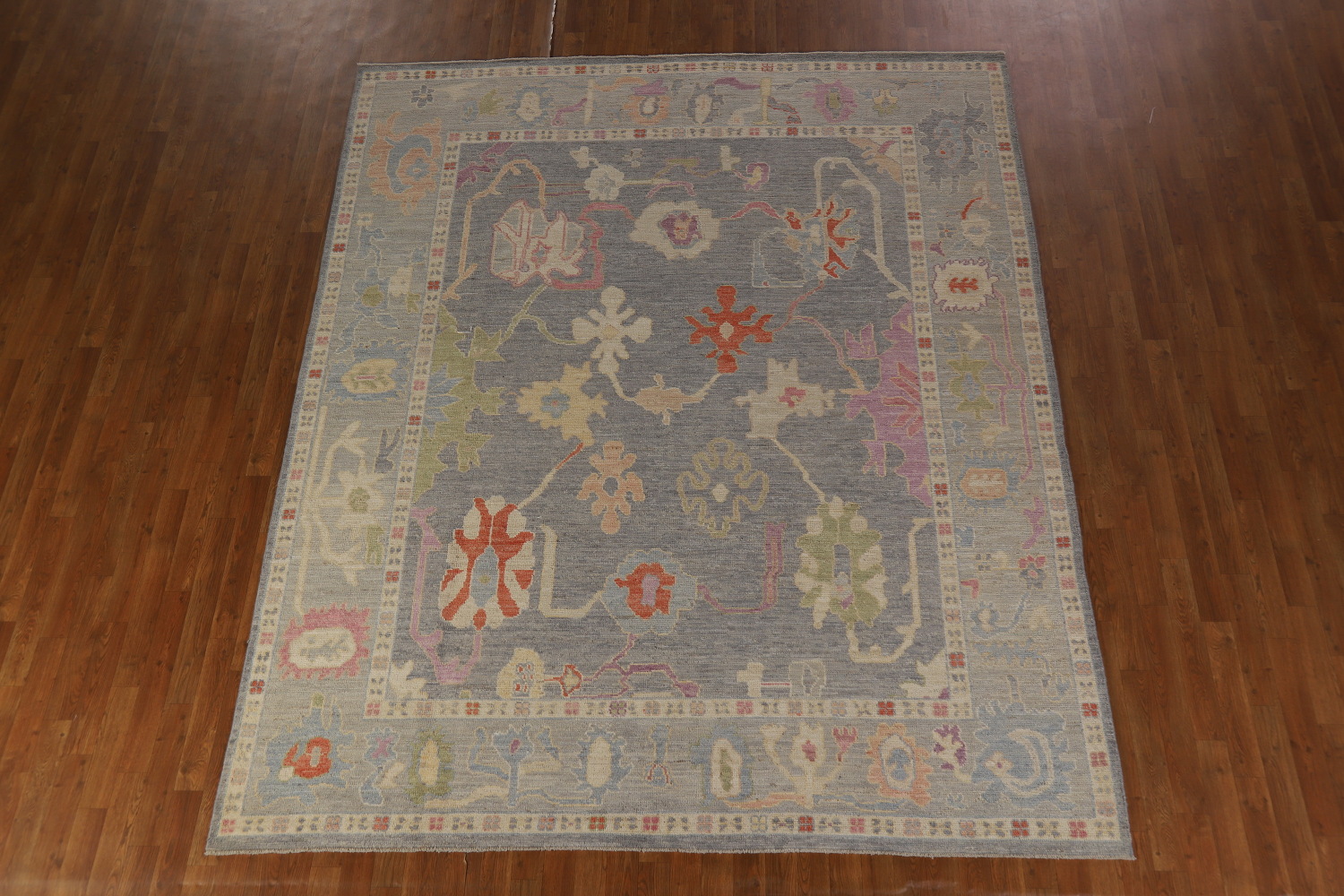 Vegetable Dye Gray Oushak Turkish Area Rug 8x10