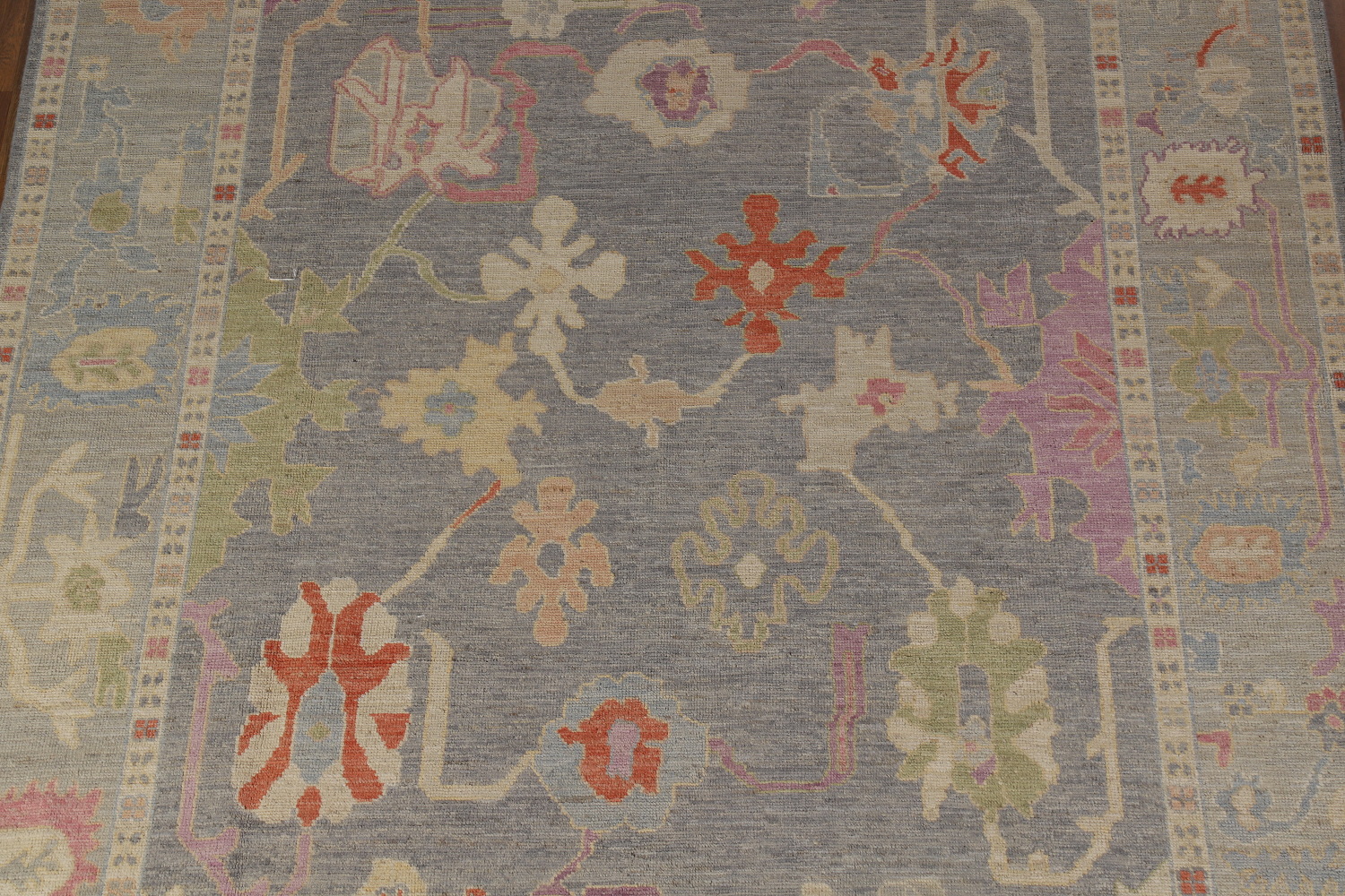 Vegetable Dye Gray Oushak Turkish Area Rug 8x10