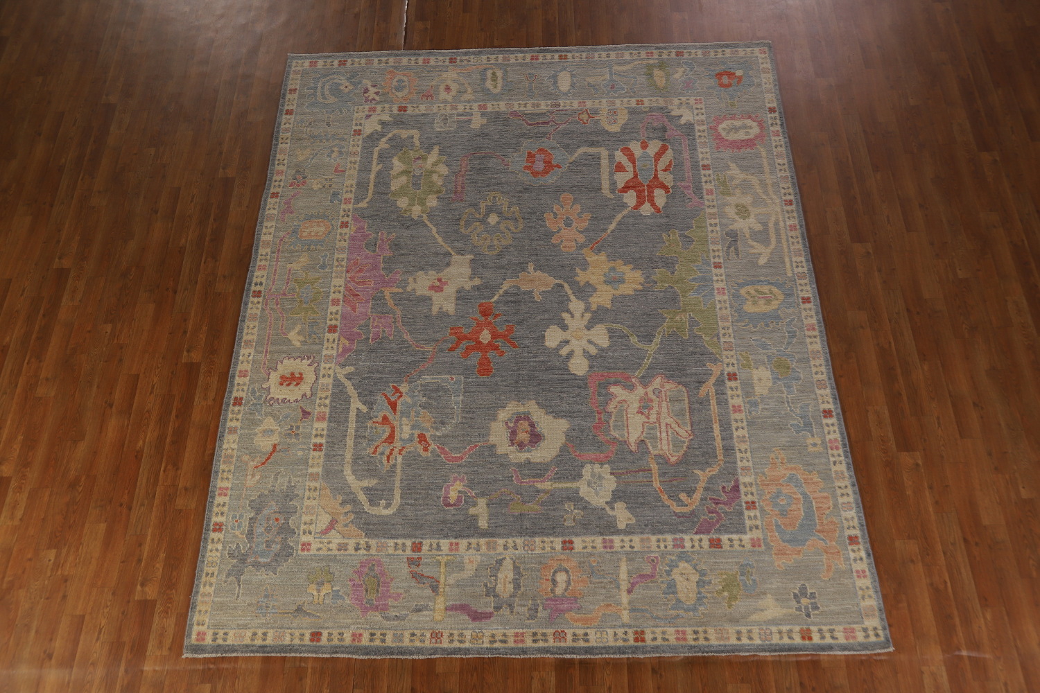Vegetable Dye Gray Oushak Turkish Area Rug 8x10