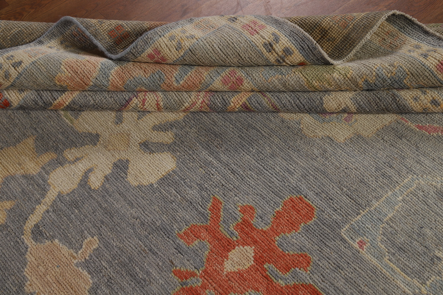 Vegetable Dye Gray Oushak Turkish Area Rug 8x10