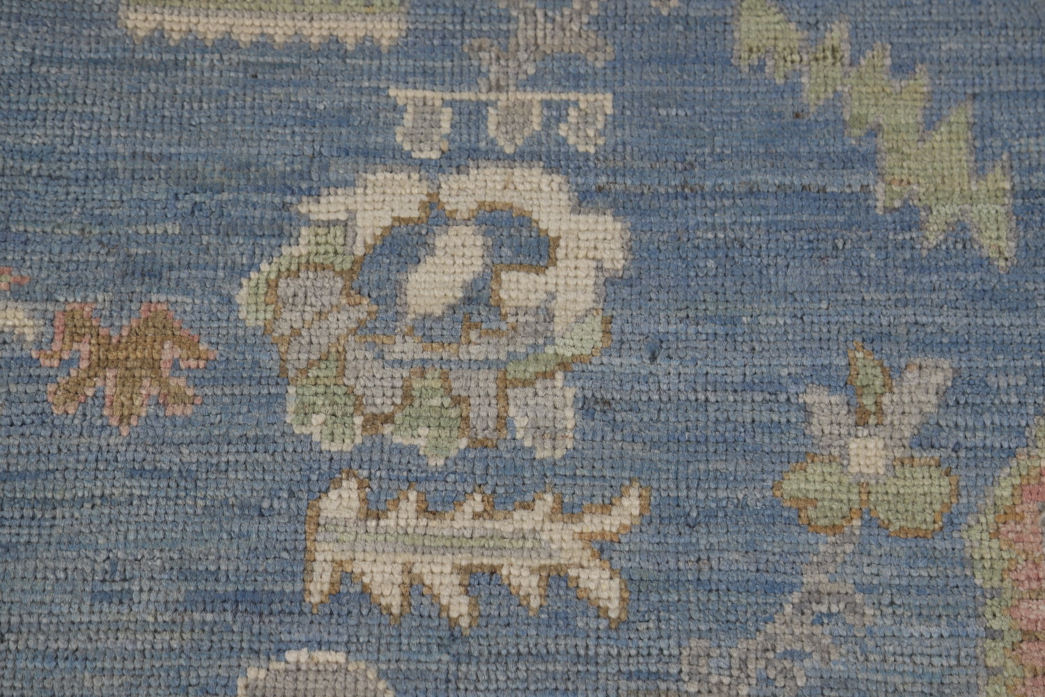 Vegetable Dye Blue Oushak Turkish Area Rug 8x10