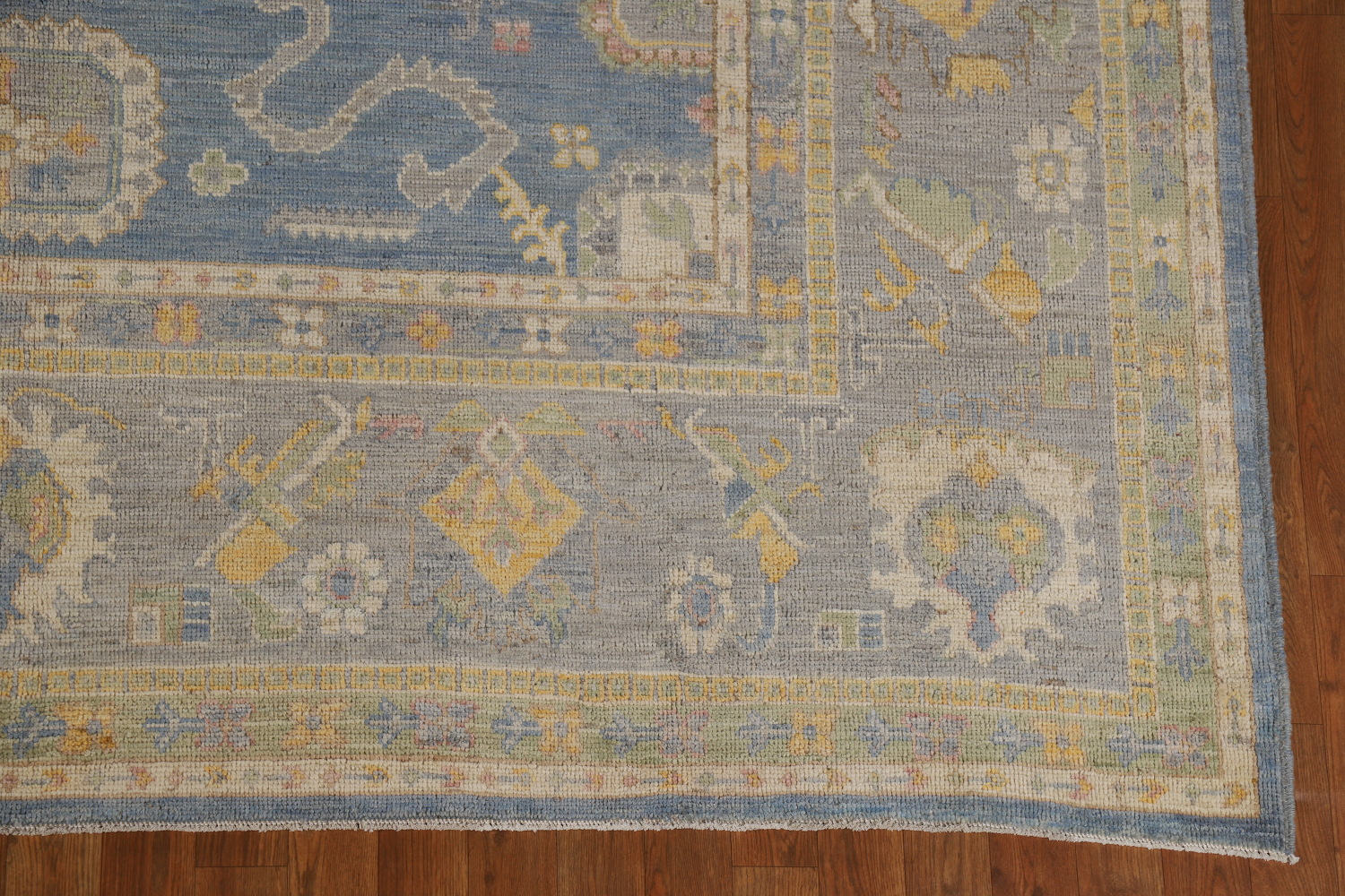 Vegetable Dye Blue Oushak Turkish Area Rug 8x10