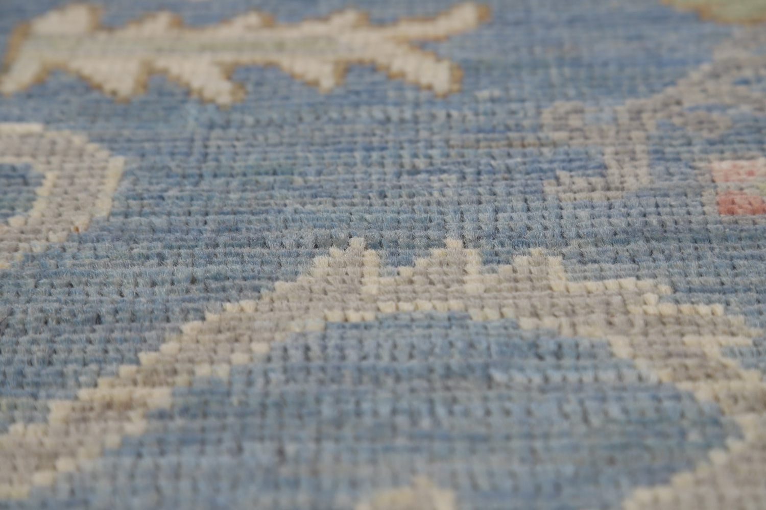 Vegetable Dye Blue Oushak Turkish Area Rug 8x10
