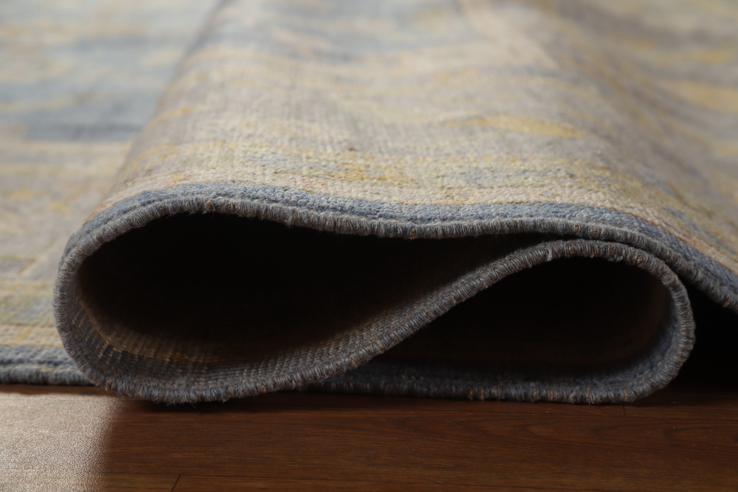 Vegetable Dye Blue Oushak Turkish Area Rug 8x10
