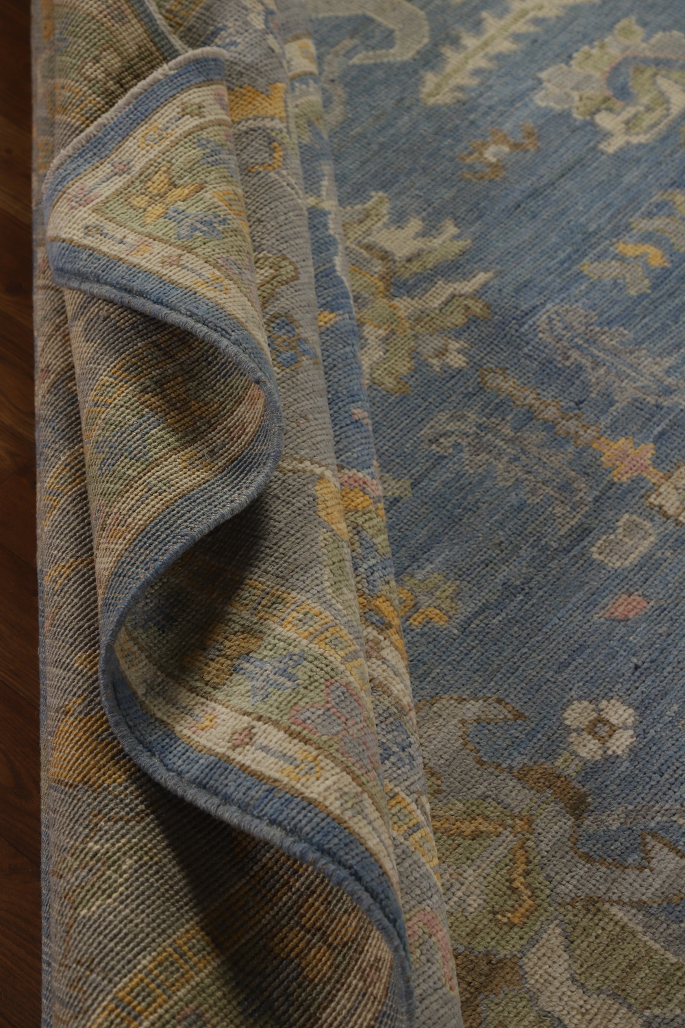 Vegetable Dye Blue Oushak Turkish Area Rug 8x10