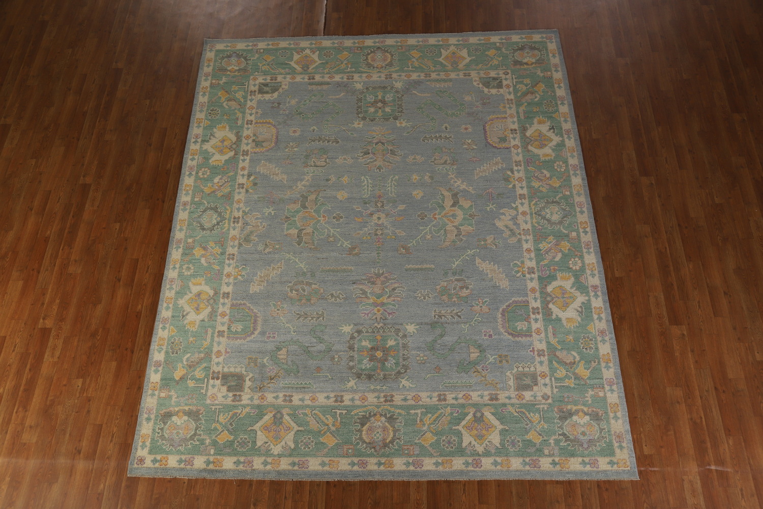 Blue & Green Handmade Oushak Vegetable Dye Area Rug 8x10