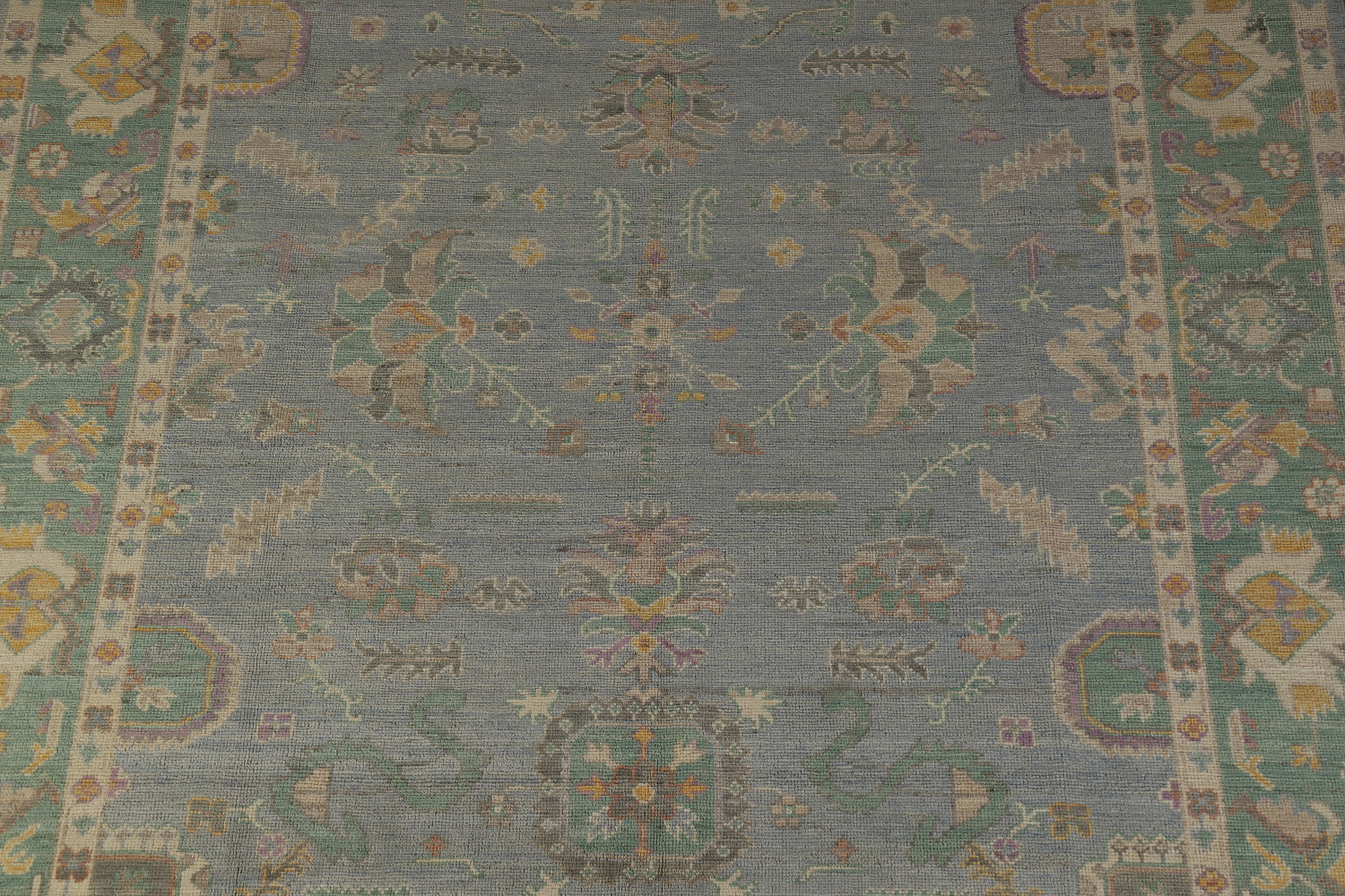 Blue & Green Handmade Oushak Vegetable Dye Area Rug 8x10