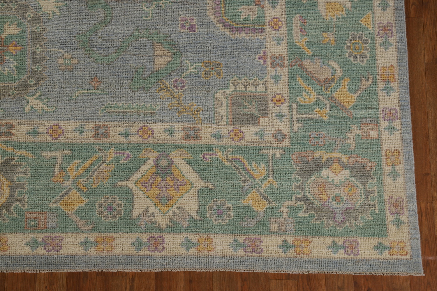 Blue & Green Handmade Oushak Vegetable Dye Area Rug 8x10
