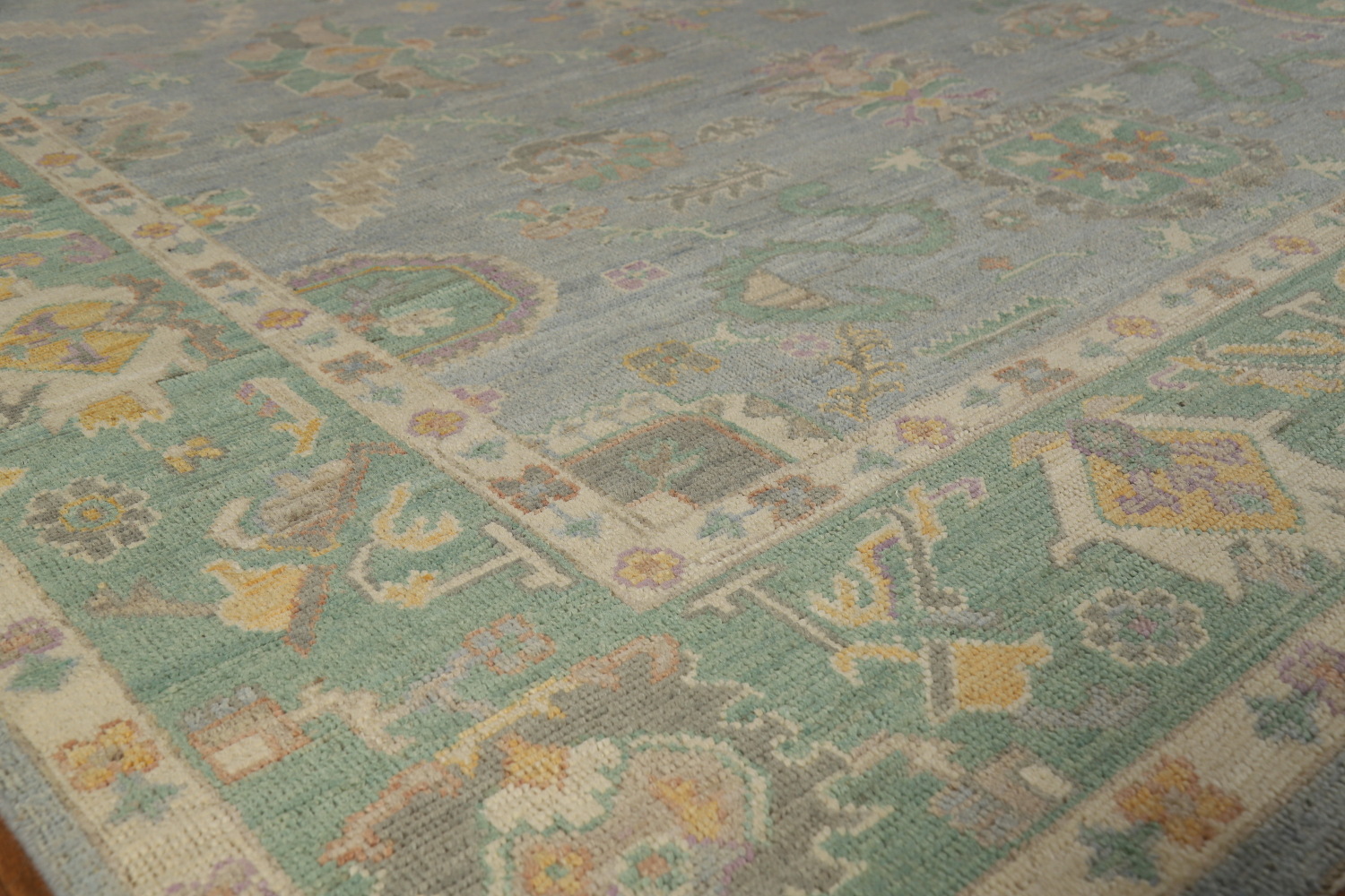 Blue & Green Handmade Oushak Vegetable Dye Area Rug 8x10