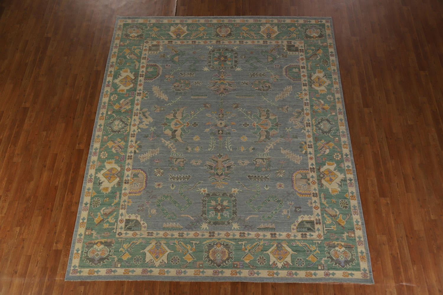Blue & Green Handmade Oushak Vegetable Dye Area Rug 8x10