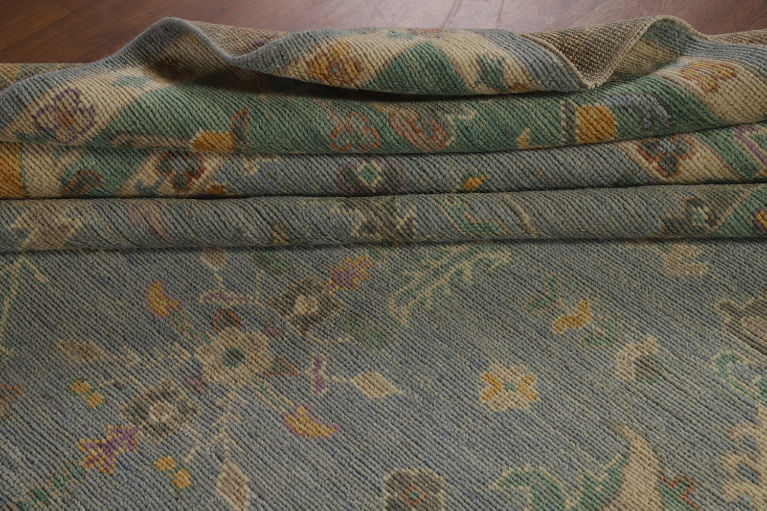 Blue & Green Handmade Oushak Vegetable Dye Area Rug 8x10