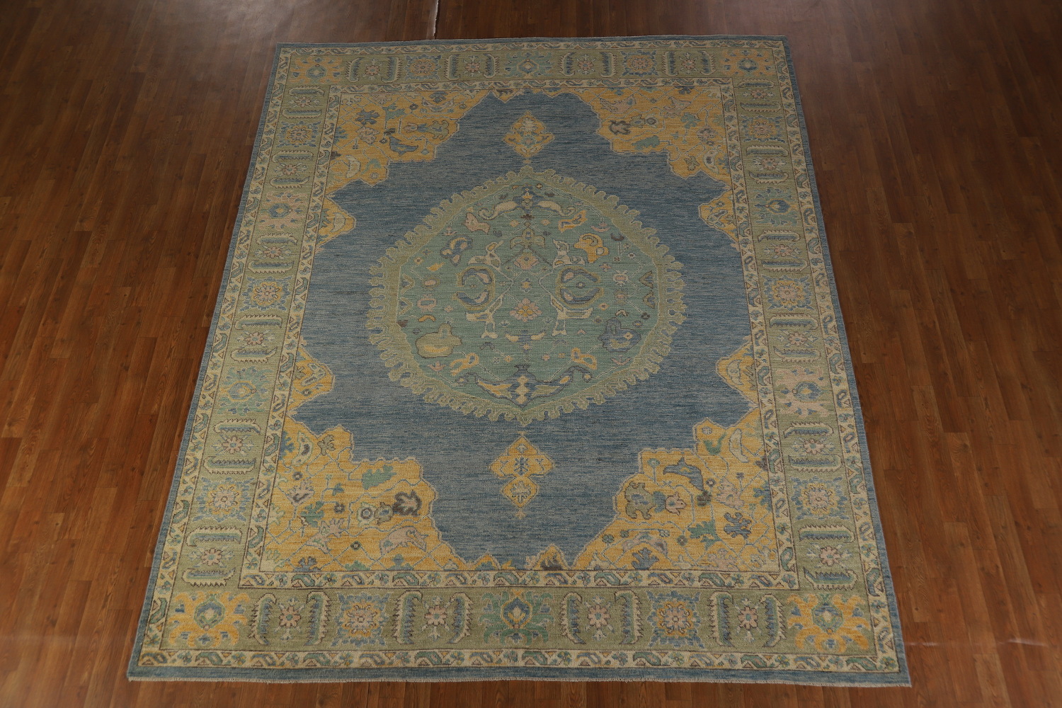 Vegetable Dye Blue Oushak Oriental Area Rug 8x10