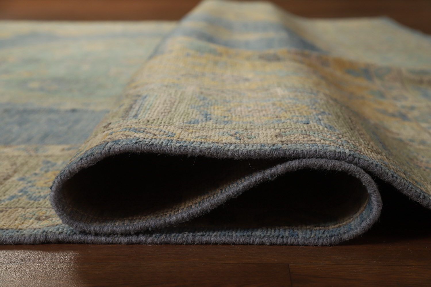 Vegetable Dye Blue Oushak Oriental Area Rug 8x10