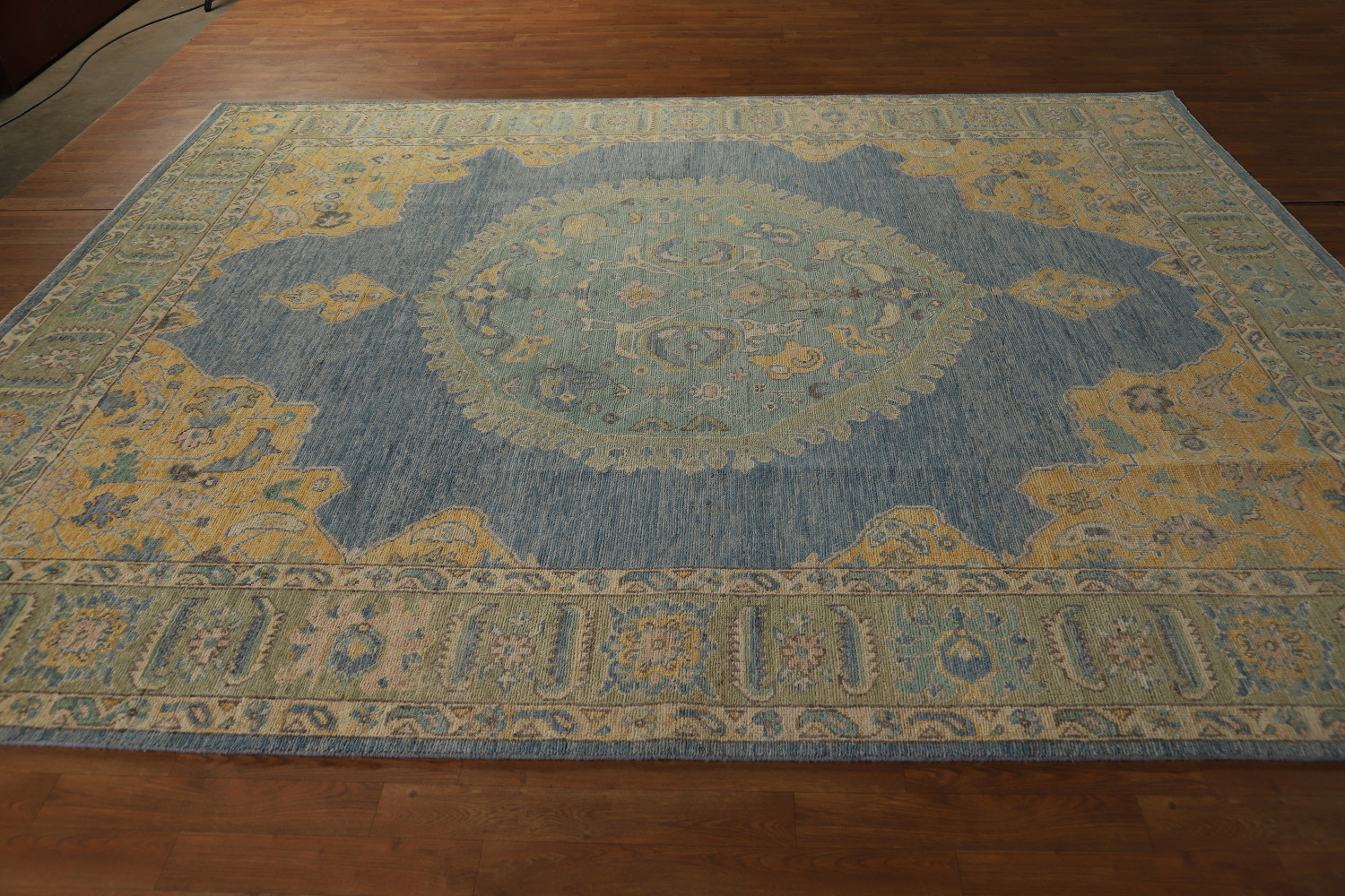 Vegetable Dye Blue Oushak Oriental Area Rug 8x10