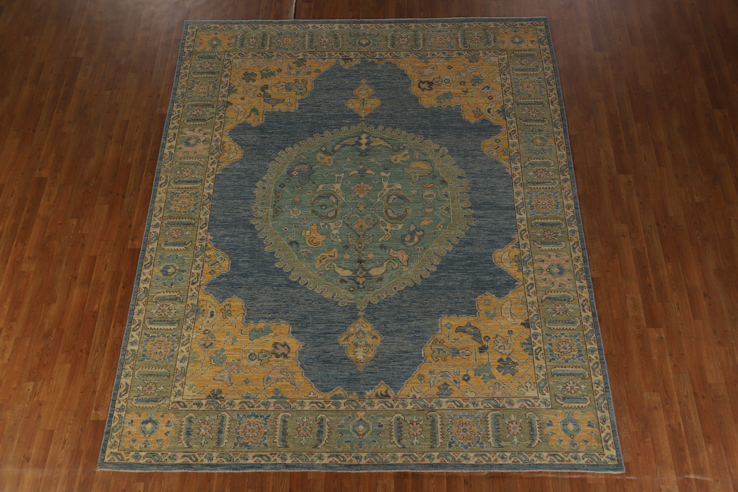 Vegetable Dye Blue Oushak Oriental Area Rug 8x10