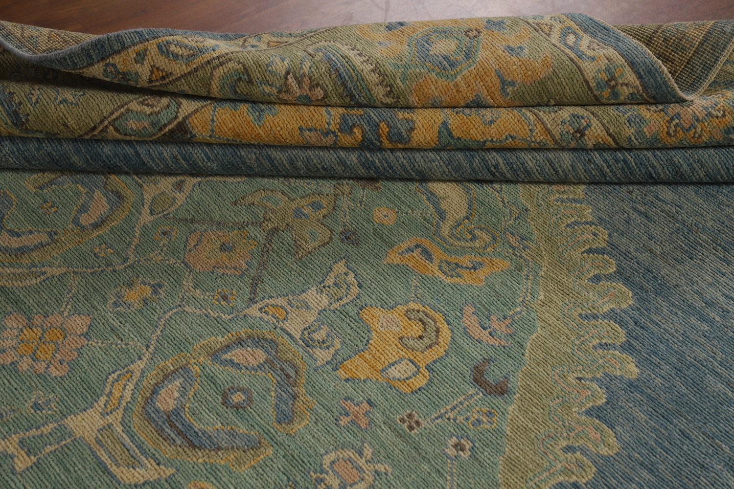 Vegetable Dye Blue Oushak Oriental Area Rug 8x10