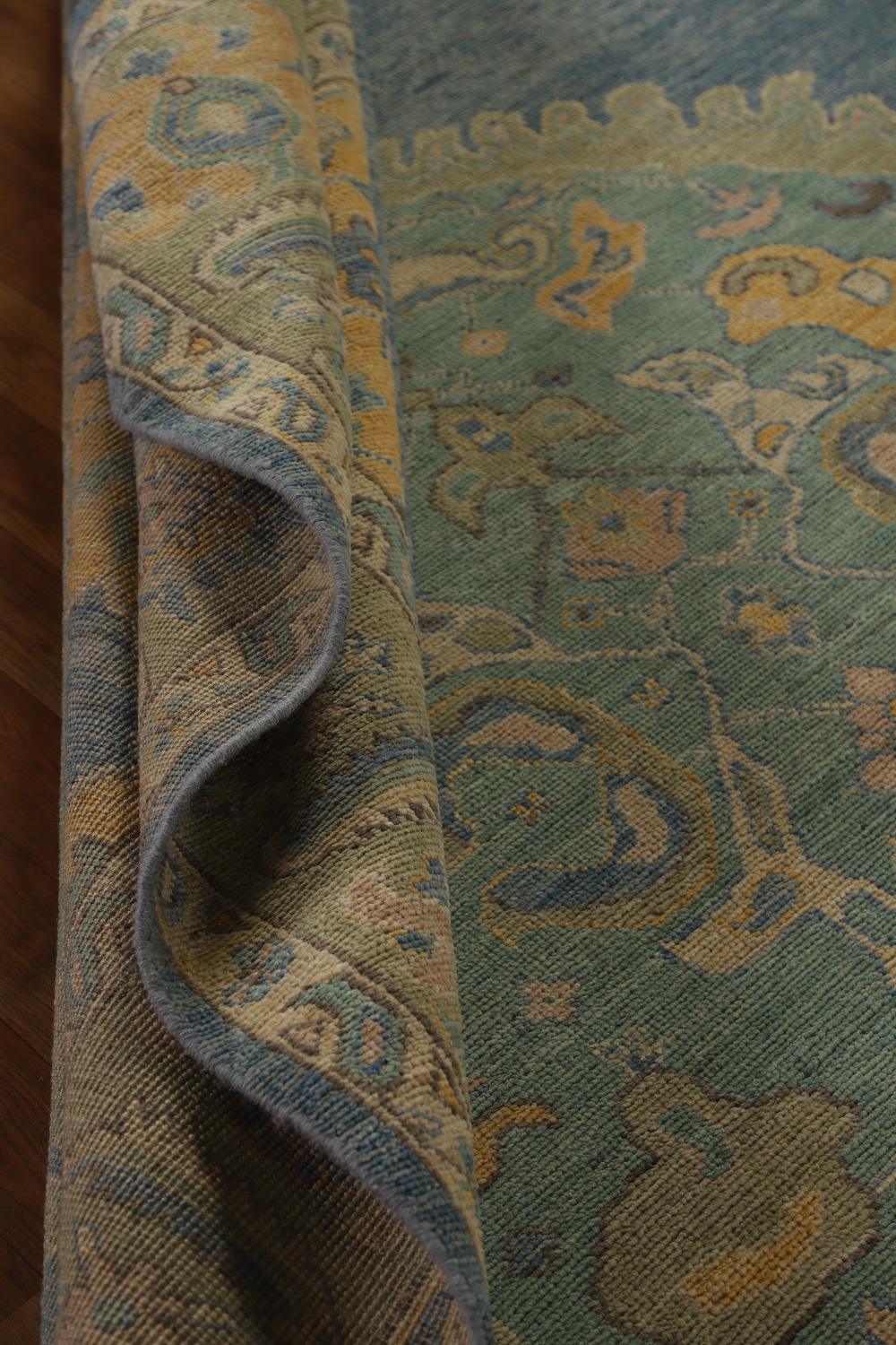 Vegetable Dye Blue Oushak Oriental Area Rug 8x10